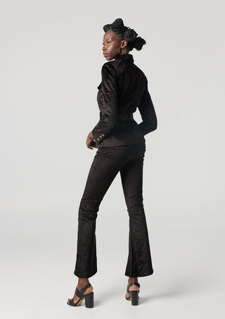 Why Mary "Steppin Out" Black Velvet Corduroy Pants