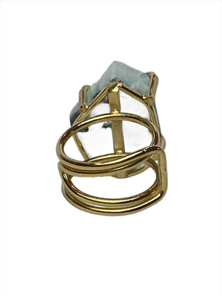 Larimar adjustable Crystal Ring